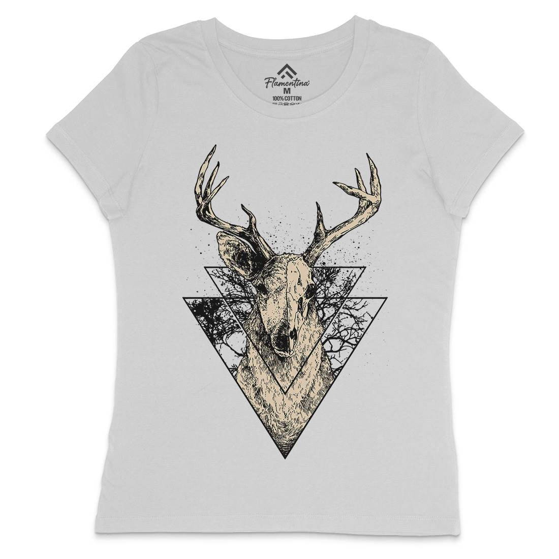 Deer Womens Crew Neck T-Shirt Animals D023