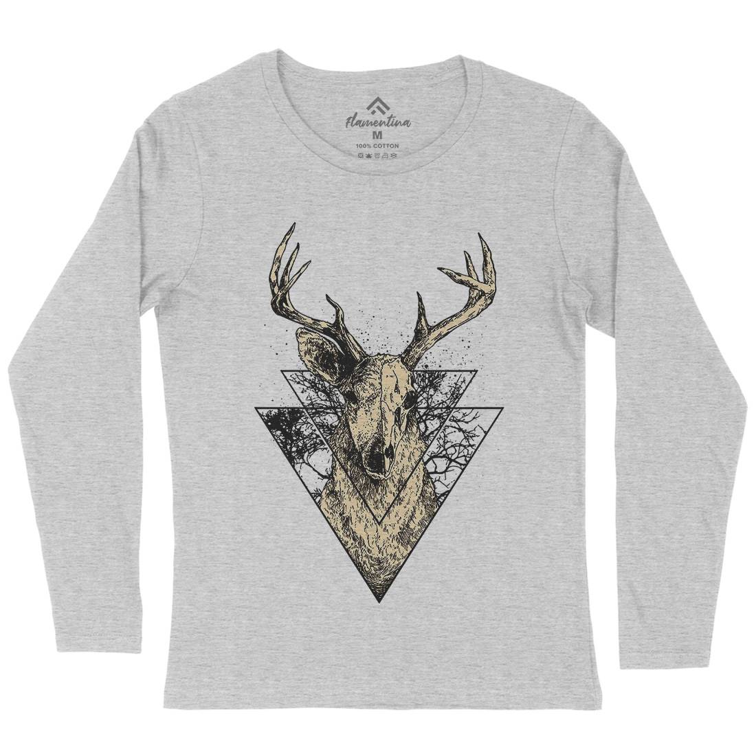 Deer Womens Long Sleeve T-Shirt Animals D023