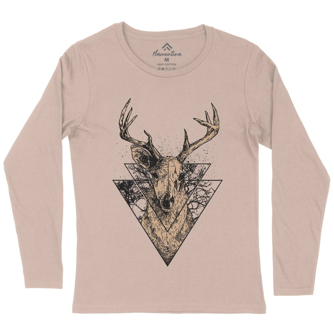 Deer Womens Long Sleeve T-Shirt Animals D023