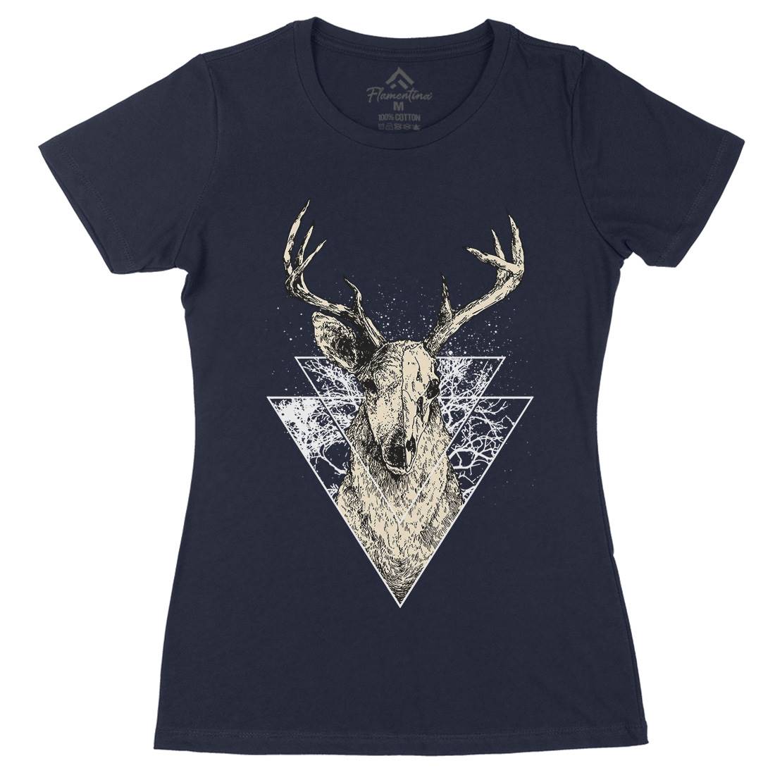 Deer Womens Organic Crew Neck T-Shirt Animals D023