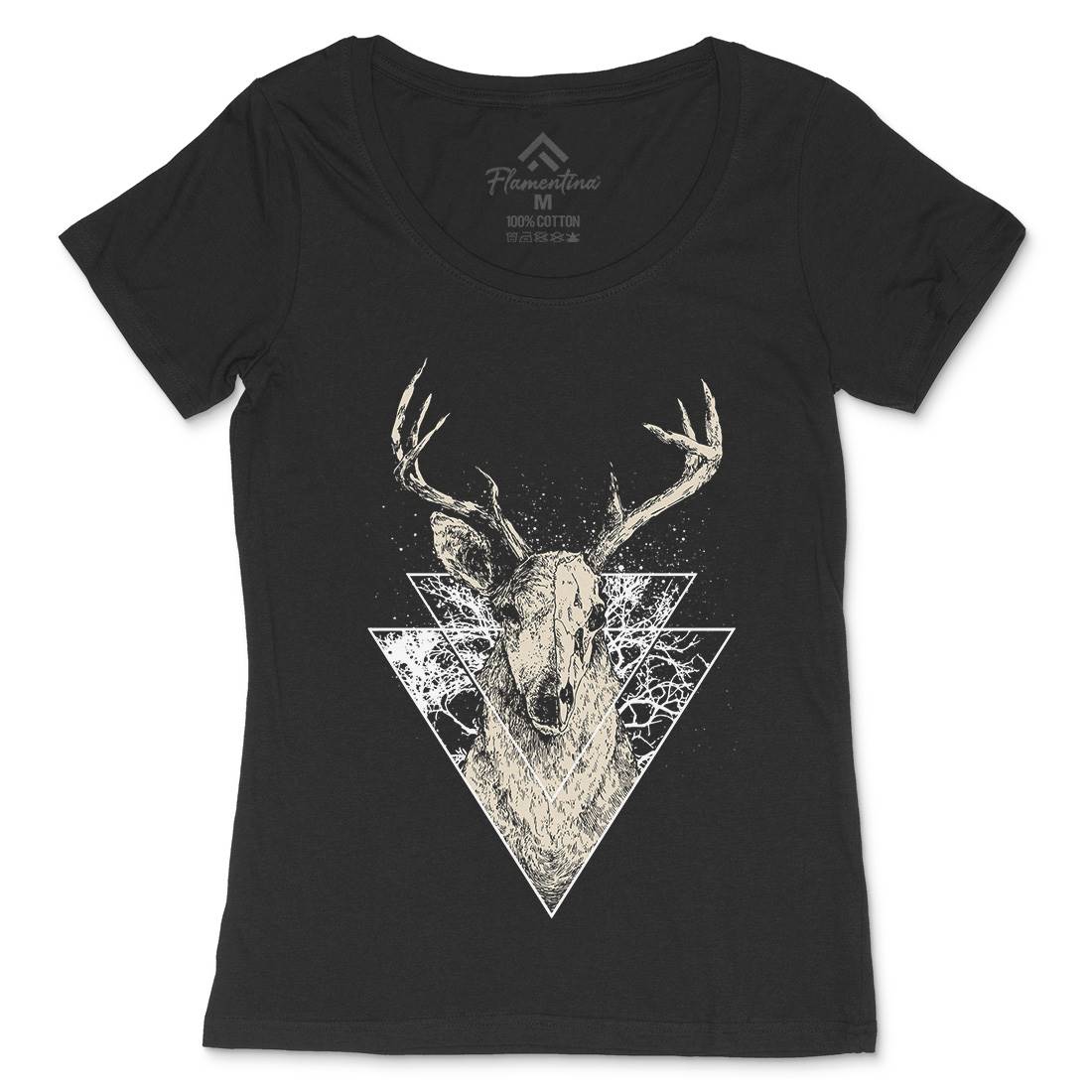 Deer Womens Scoop Neck T-Shirt Animals D023