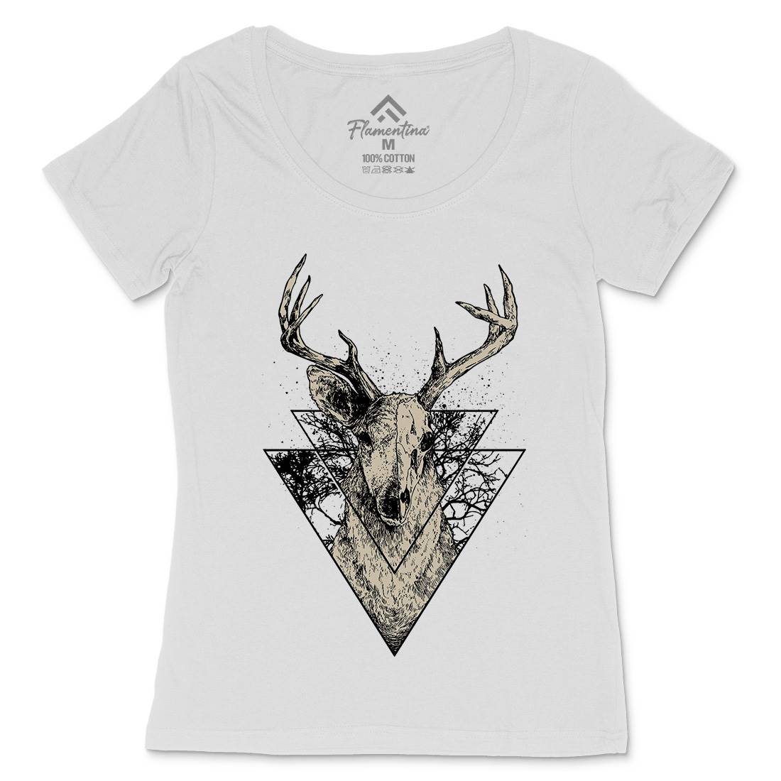 Deer Womens Scoop Neck T-Shirt Animals D023