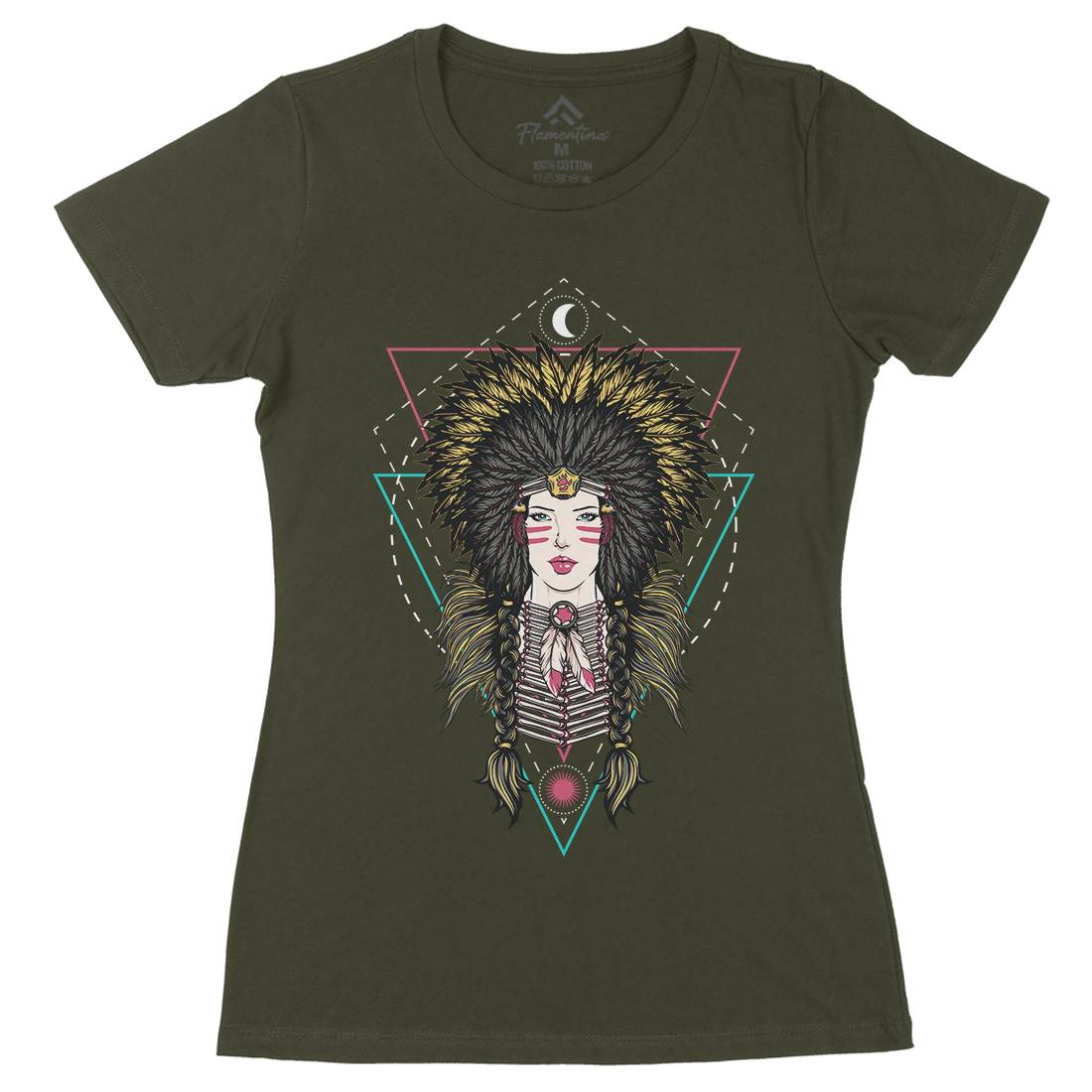 Desert Queen Womens Organic Crew Neck T-Shirt Art D024