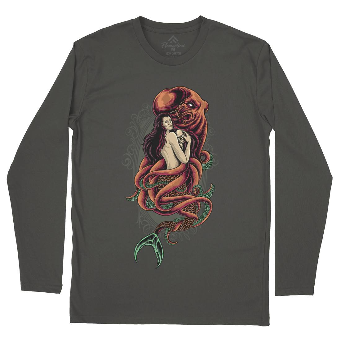 Devil Mermaid Mens Long Sleeve T-Shirt Navy D025
