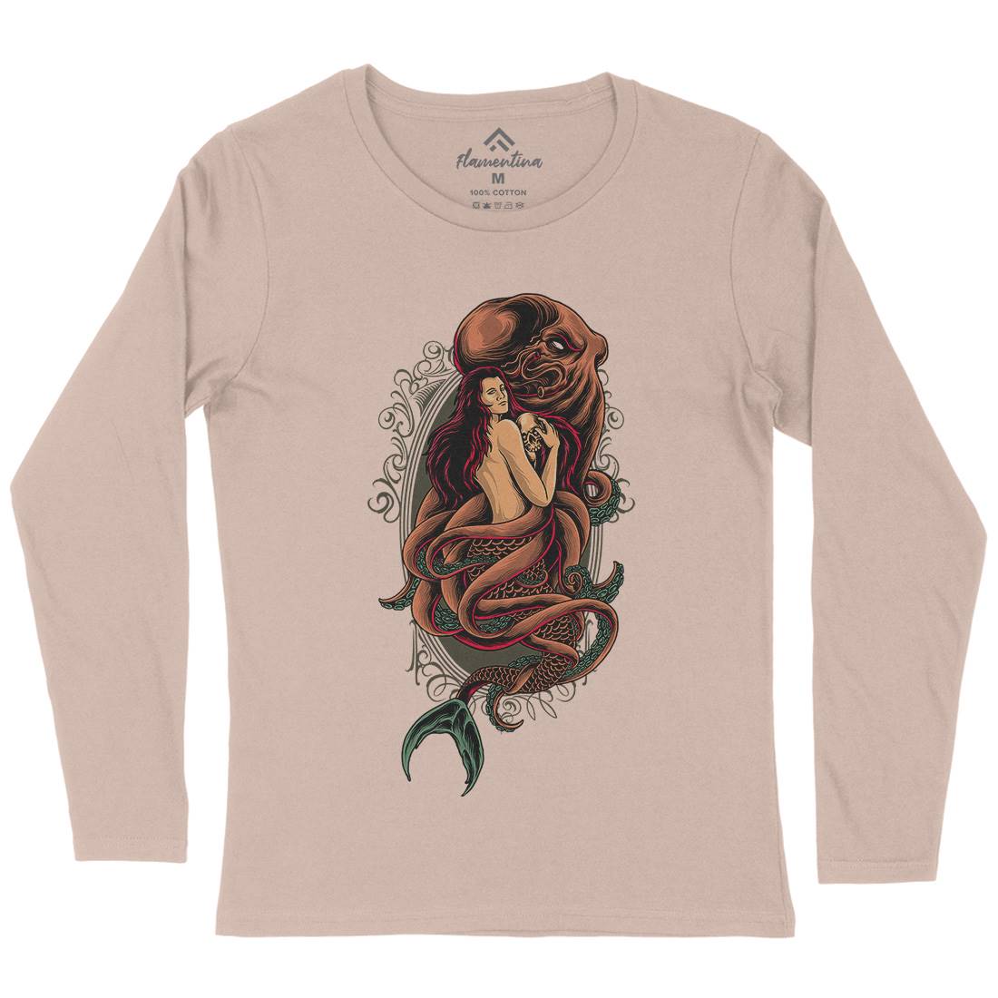 Devil Mermaid Womens Long Sleeve T-Shirt Navy D025
