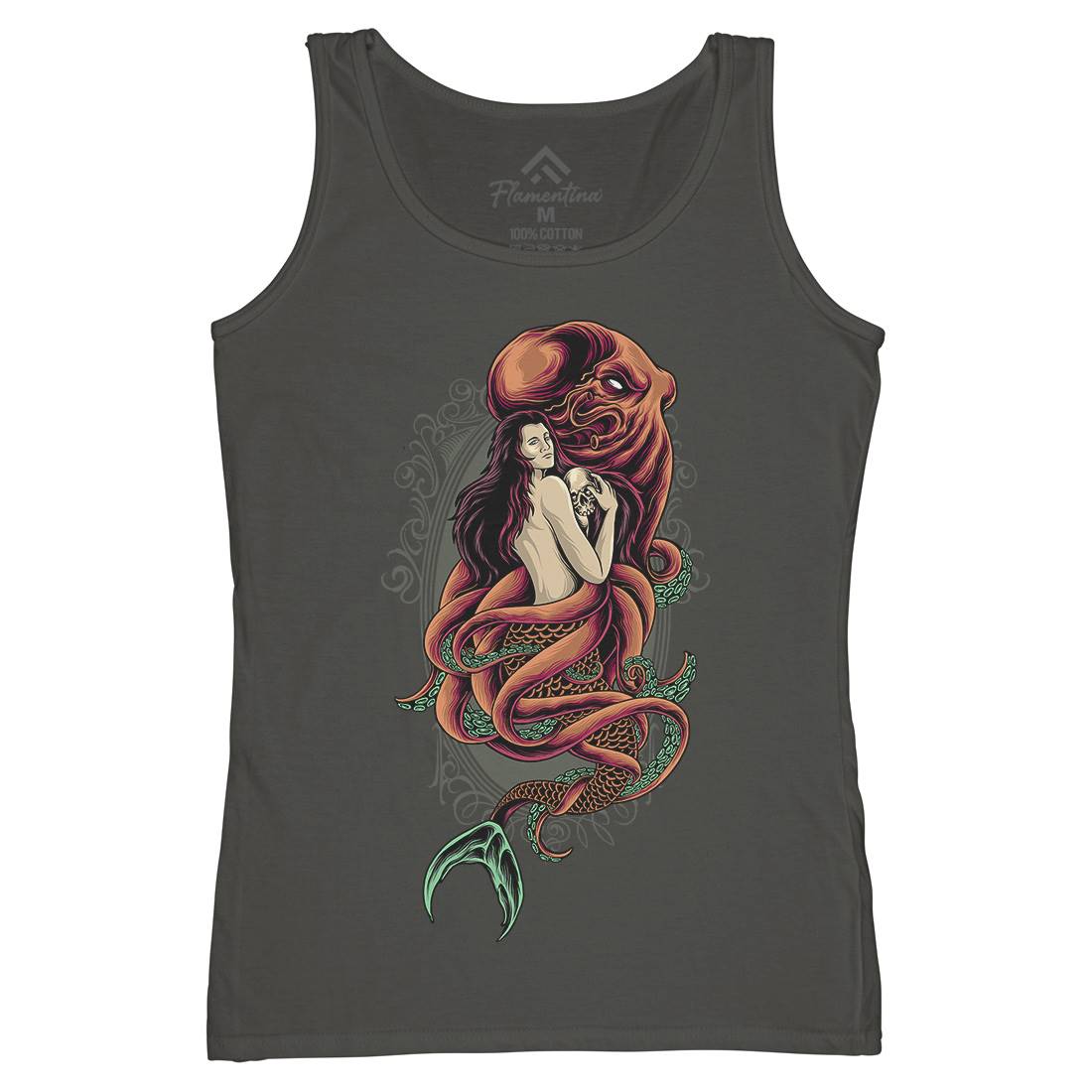 Devil Mermaid Womens Organic Tank Top Vest Navy D025