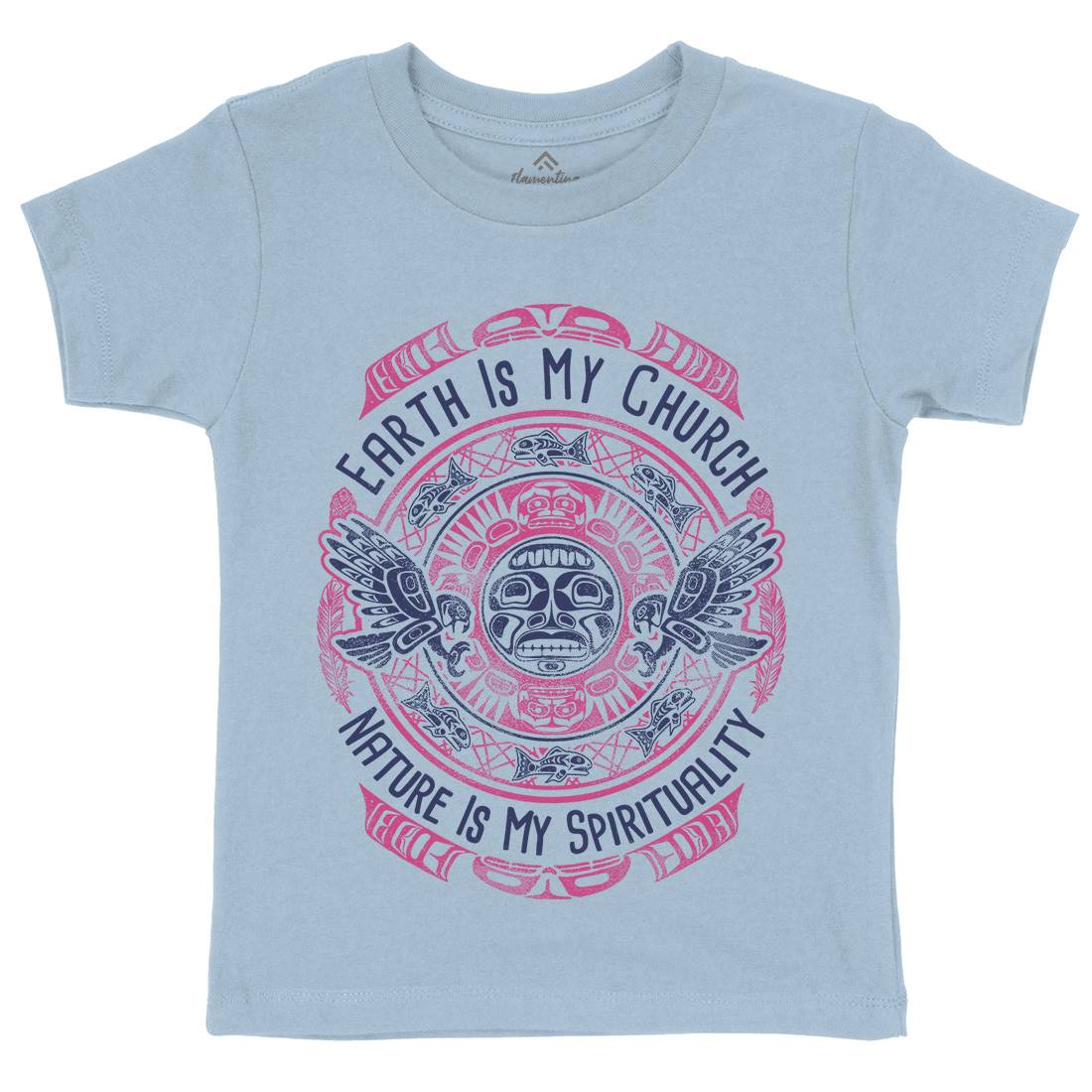 Earth Is My Church Kids Crew Neck T-Shirt American D027