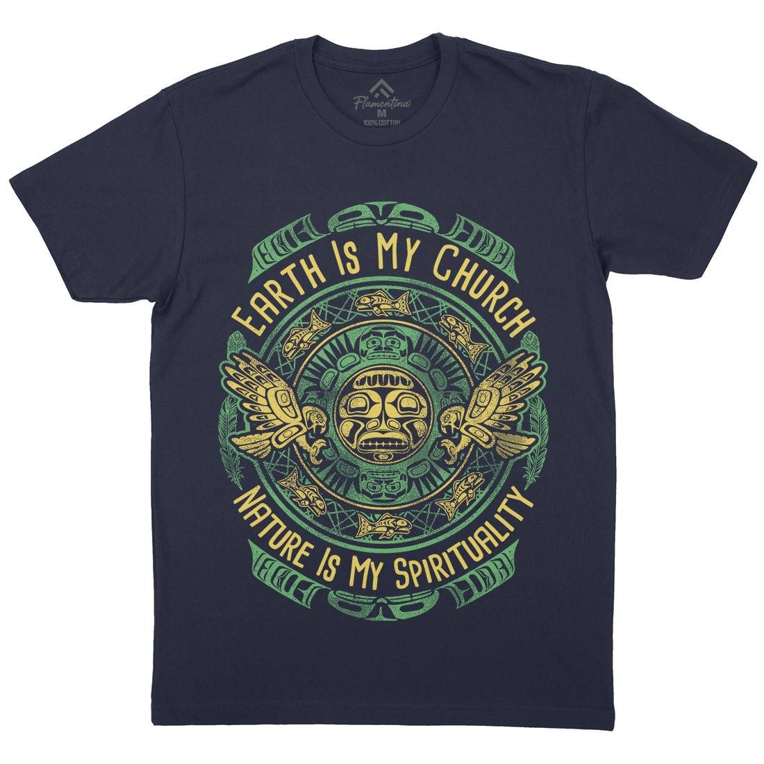 Earth Is My Church Mens Crew Neck T-Shirt American D027