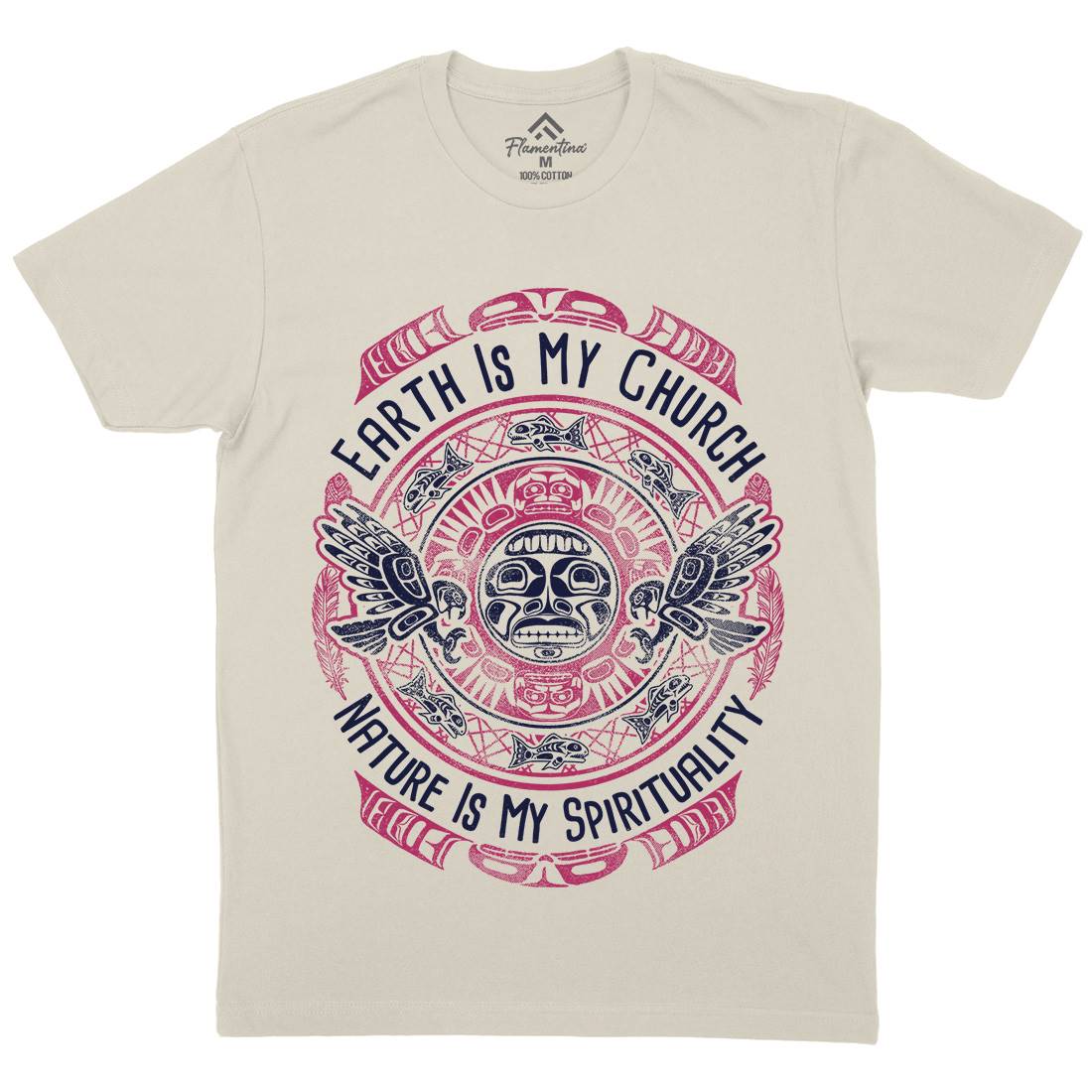 Earth Is My Church Mens Organic Crew Neck T-Shirt American D027