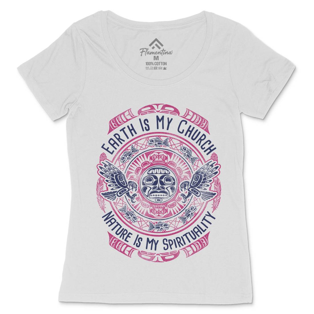 Earth Is My Church Womens Scoop Neck T-Shirt American D027
