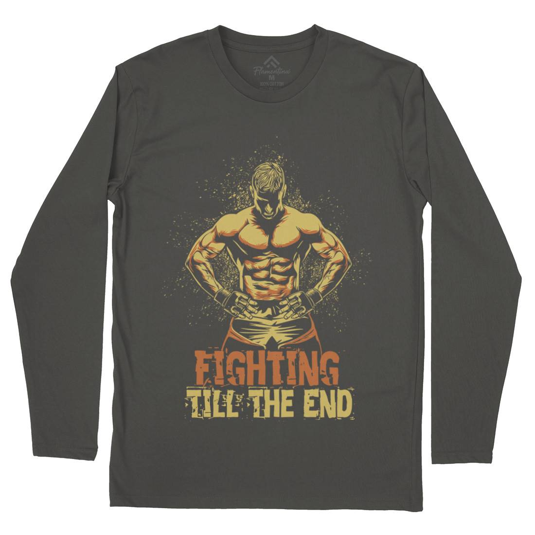 Fighter Mens Long Sleeve T-Shirt Gym D029