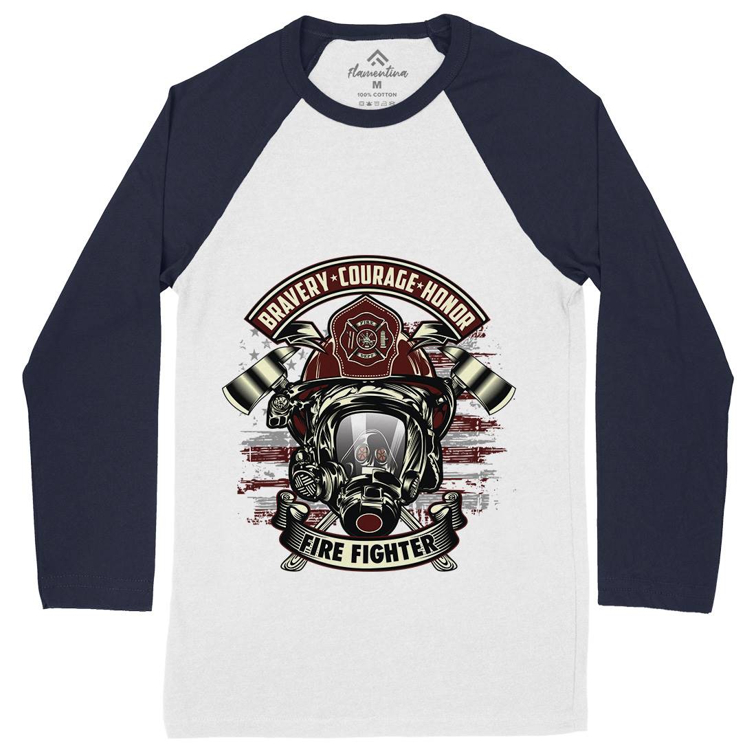 Fire Fighter Mens Long Sleeve Baseball T-Shirt Firefighters D030