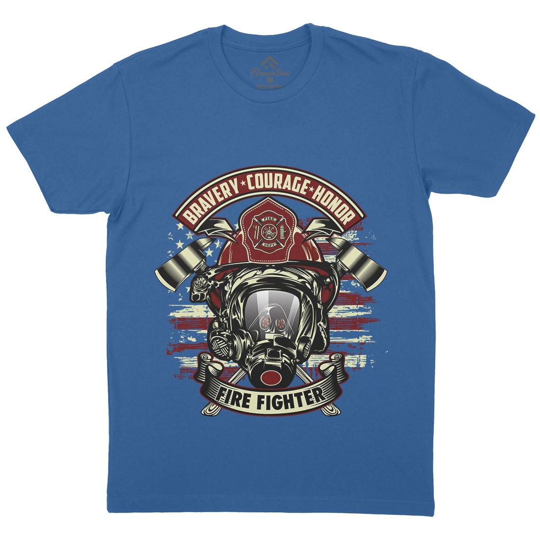 Fire Fighter Mens Crew Neck T-Shirt Firefighters D030