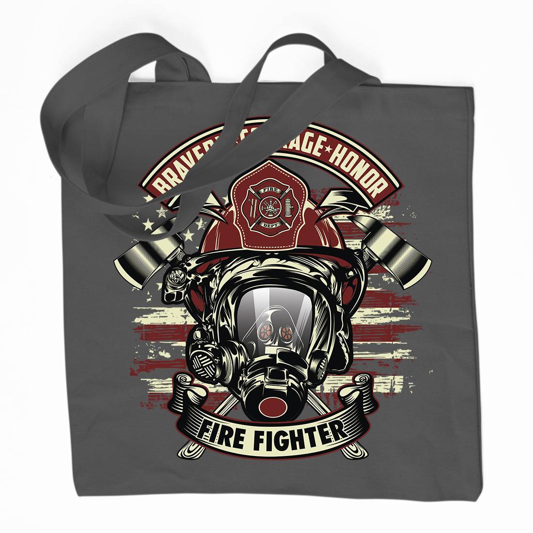 Fire Fighter Organic Premium Cotton Tote Bag Firefighters D030