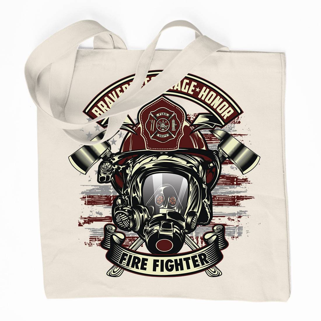 Fire Fighter Organic Premium Cotton Tote Bag Firefighters D030