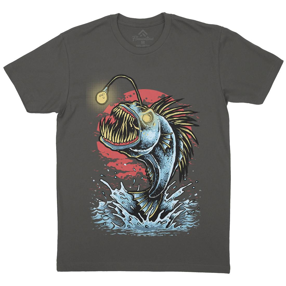 Fish Monster Mens Crew Neck T-Shirt Horror D031