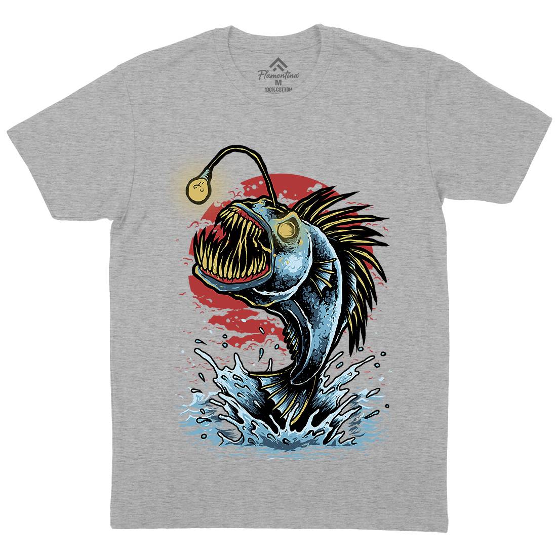 Fish Monster Mens Crew Neck T-Shirt Horror D031