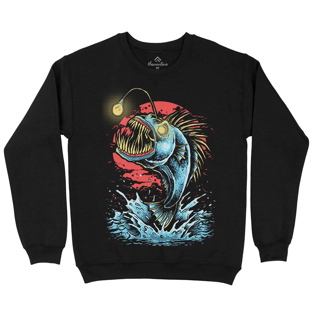Fish Monster Mens Crew Neck Sweatshirt Horror D031