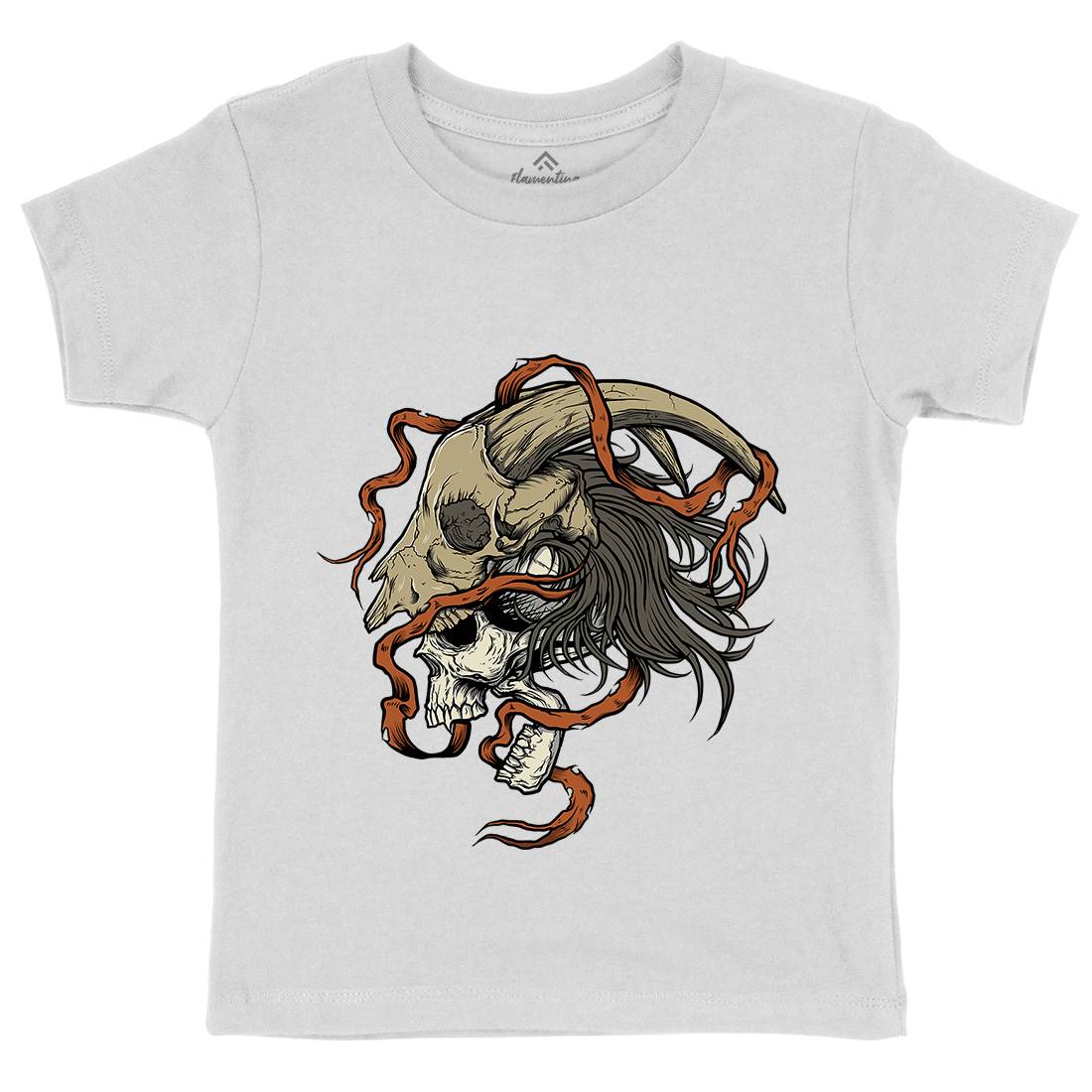 Goat Head Kids Organic Crew Neck T-Shirt Horror D034