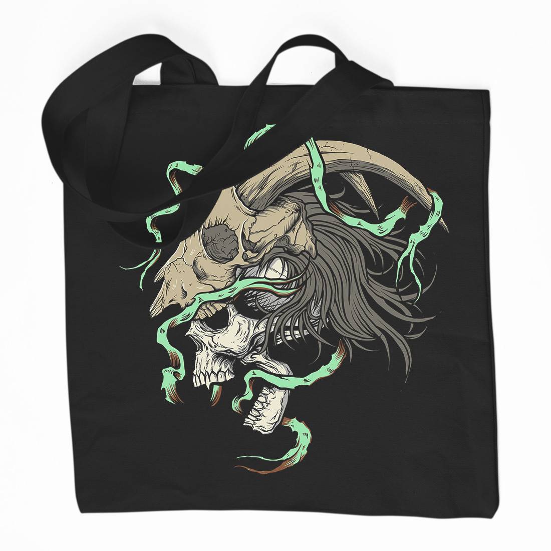 Goat Head Organic Premium Cotton Tote Bag Horror D034