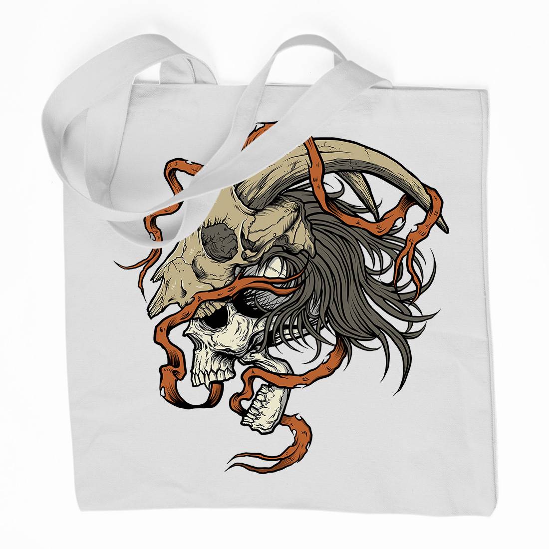 Goat Head Organic Premium Cotton Tote Bag Horror D034