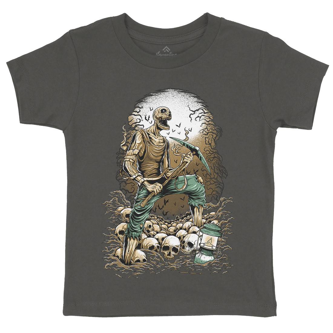 Grave Digger Kids Organic Crew Neck T-Shirt Horror D035