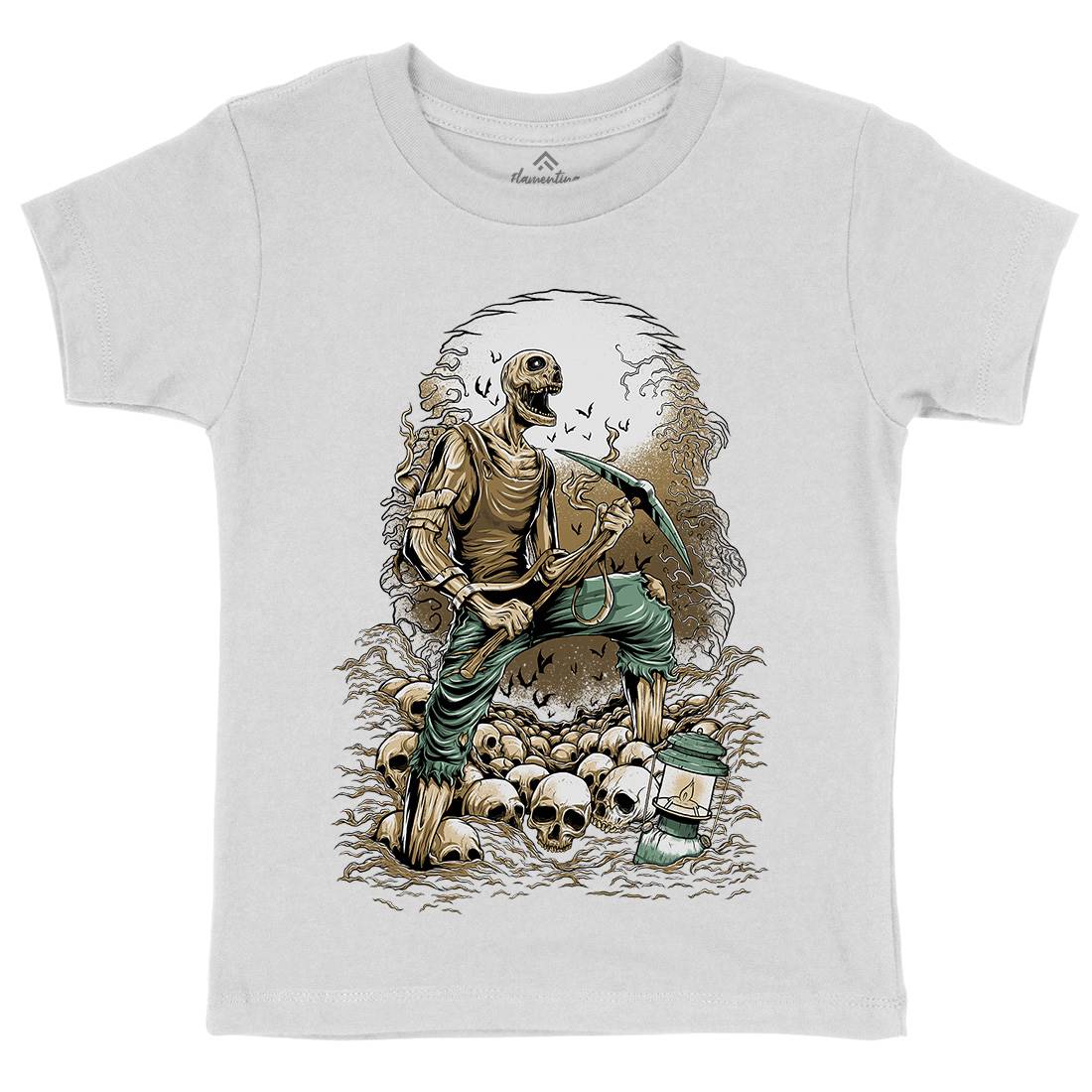 Grave Digger Kids Crew Neck T-Shirt Horror D035