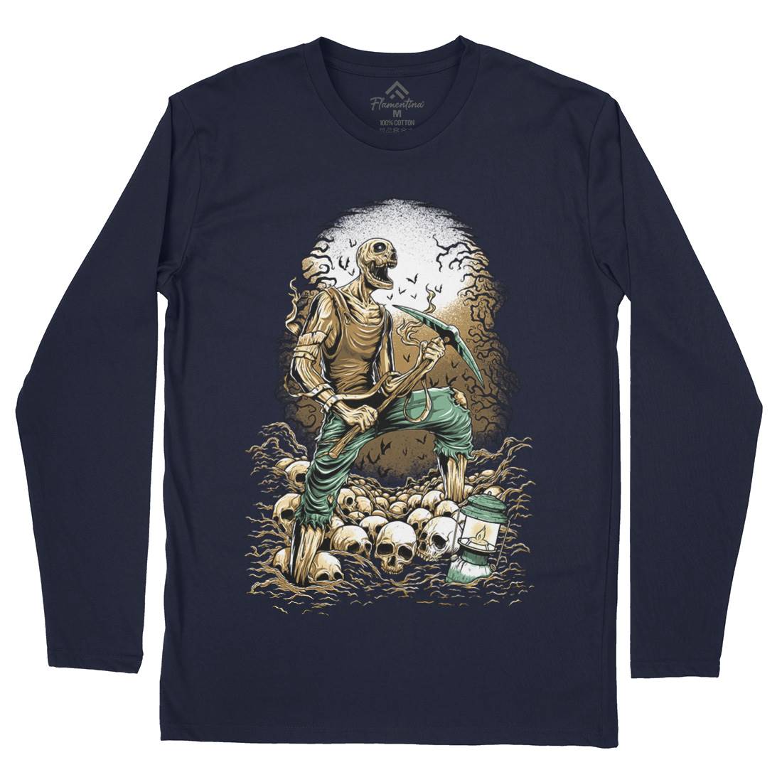 Grave Digger Mens Long Sleeve T-Shirt Horror D035