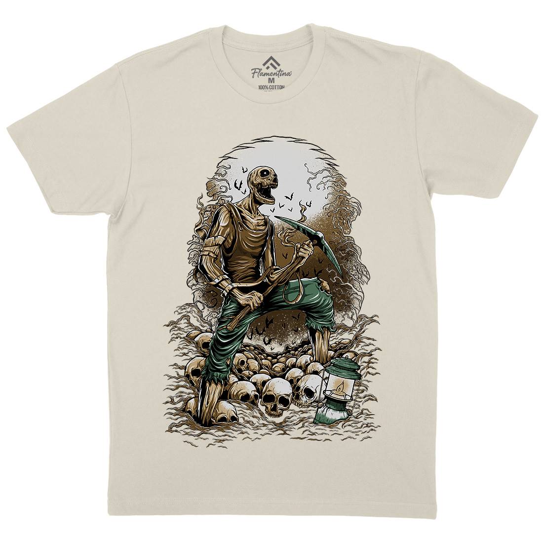 Grave Digger Mens Organic Crew Neck T-Shirt Horror D035