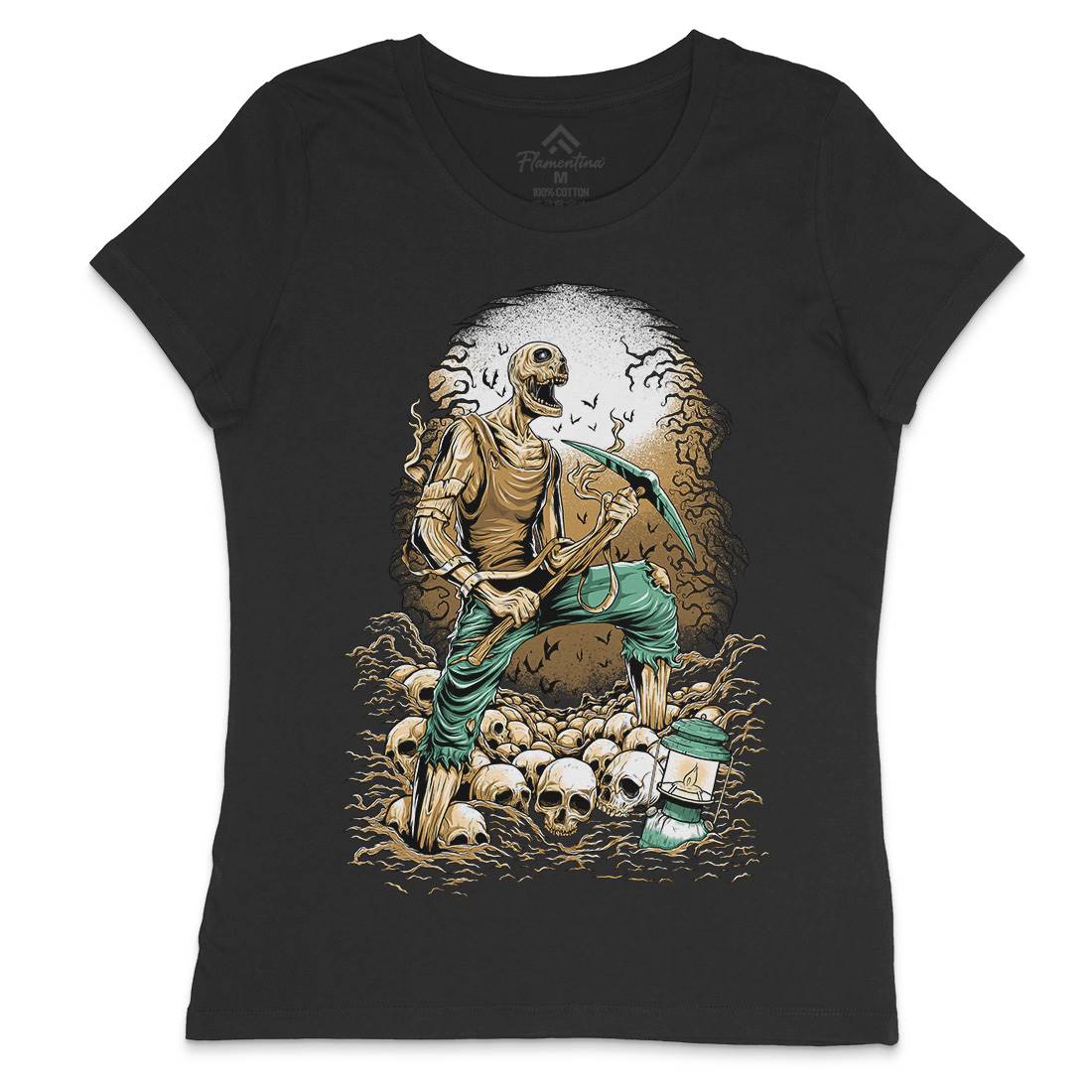 Grave Digger Womens Crew Neck T-Shirt Horror D035