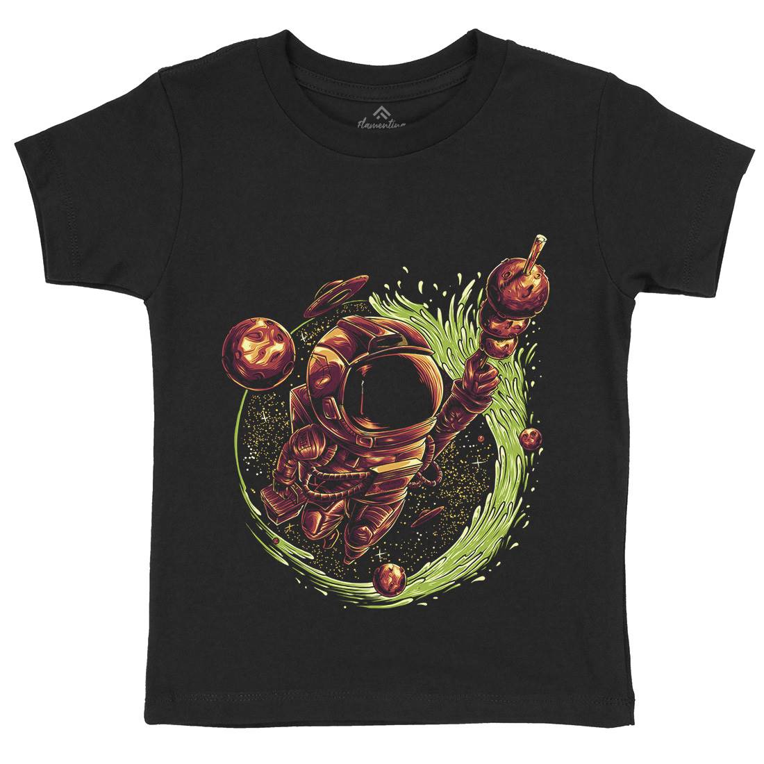 Grilled Meatball Kids Crew Neck T-Shirt Space D037