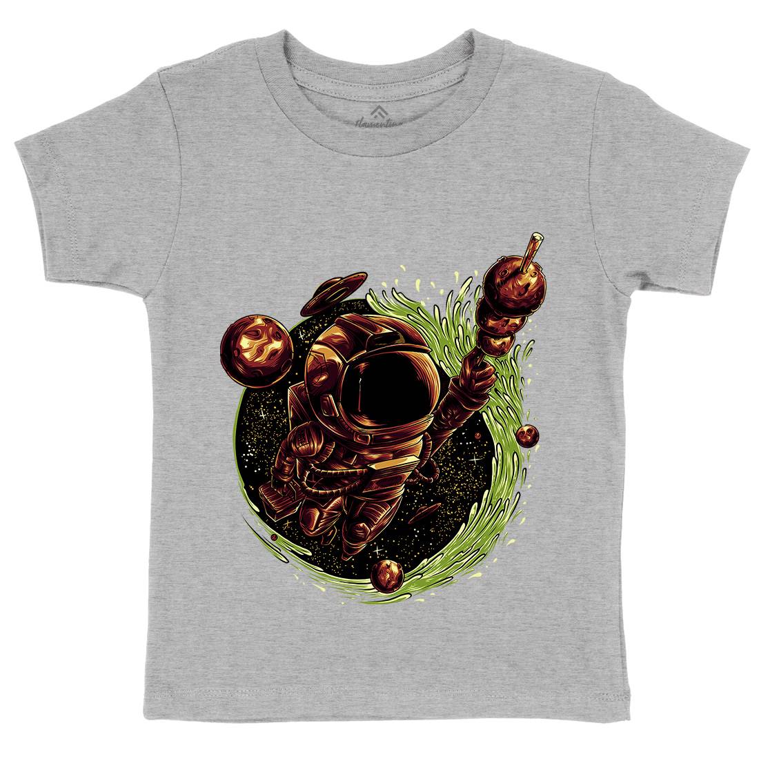 Grilled Meatball Kids Crew Neck T-Shirt Space D037