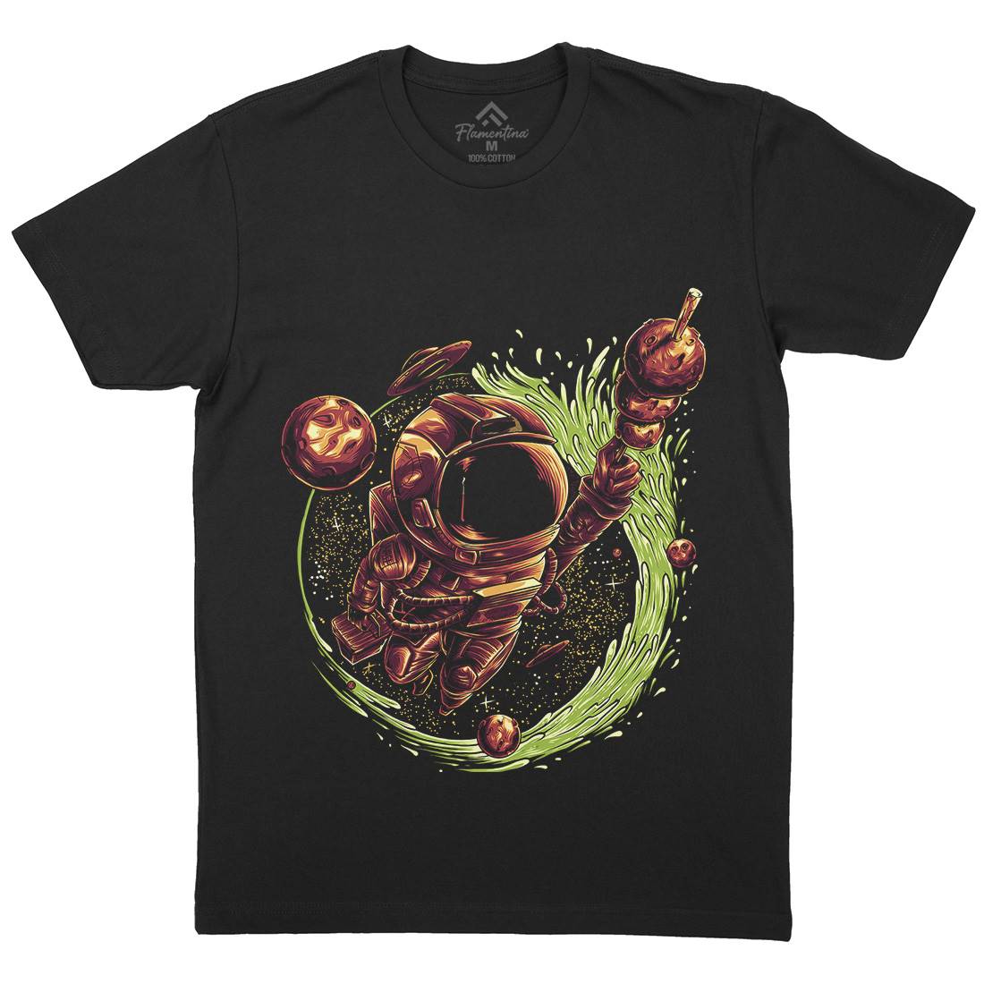 Grilled Meatball Mens Crew Neck T-Shirt Space D037