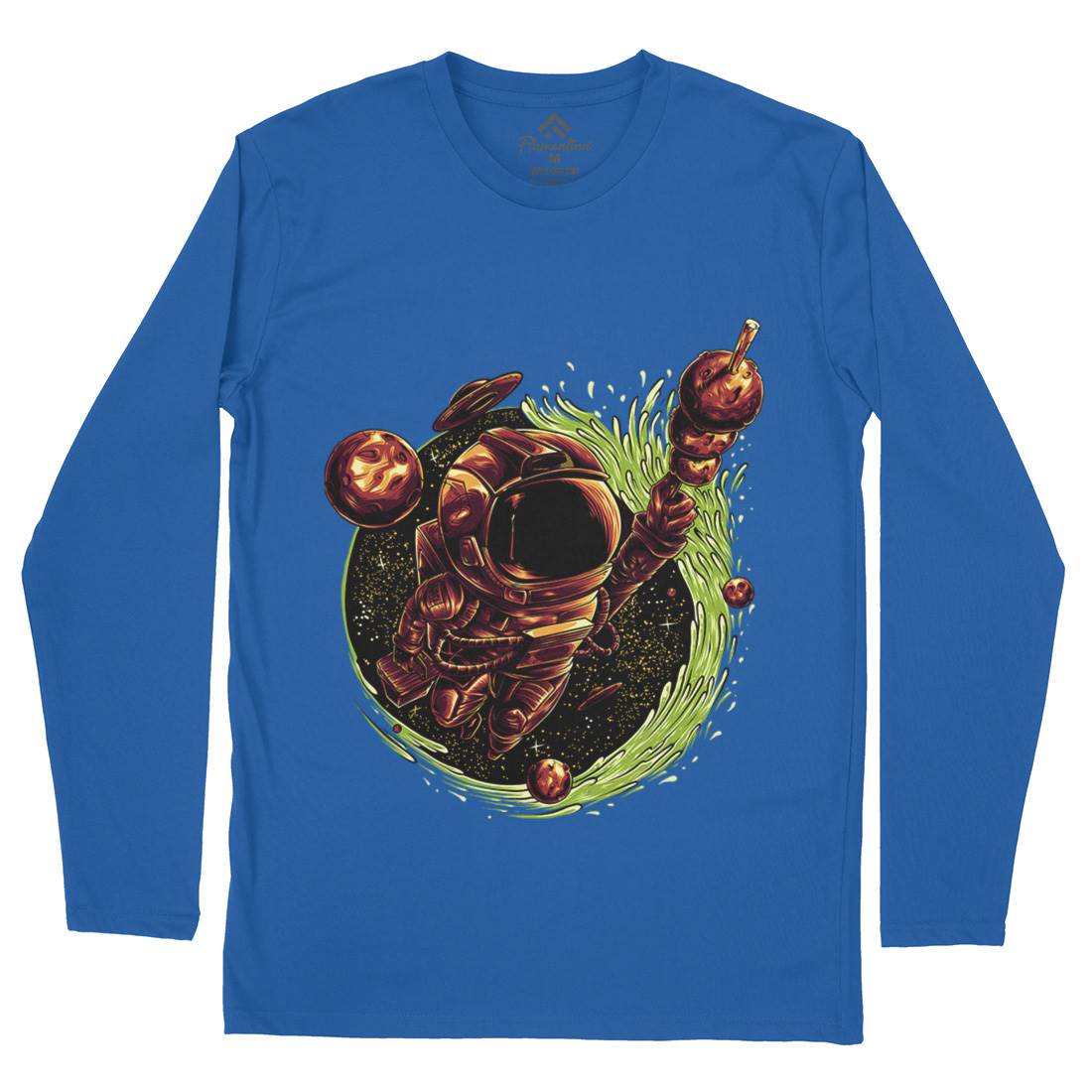 Grilled Meatball Mens Long Sleeve T-Shirt Space D037