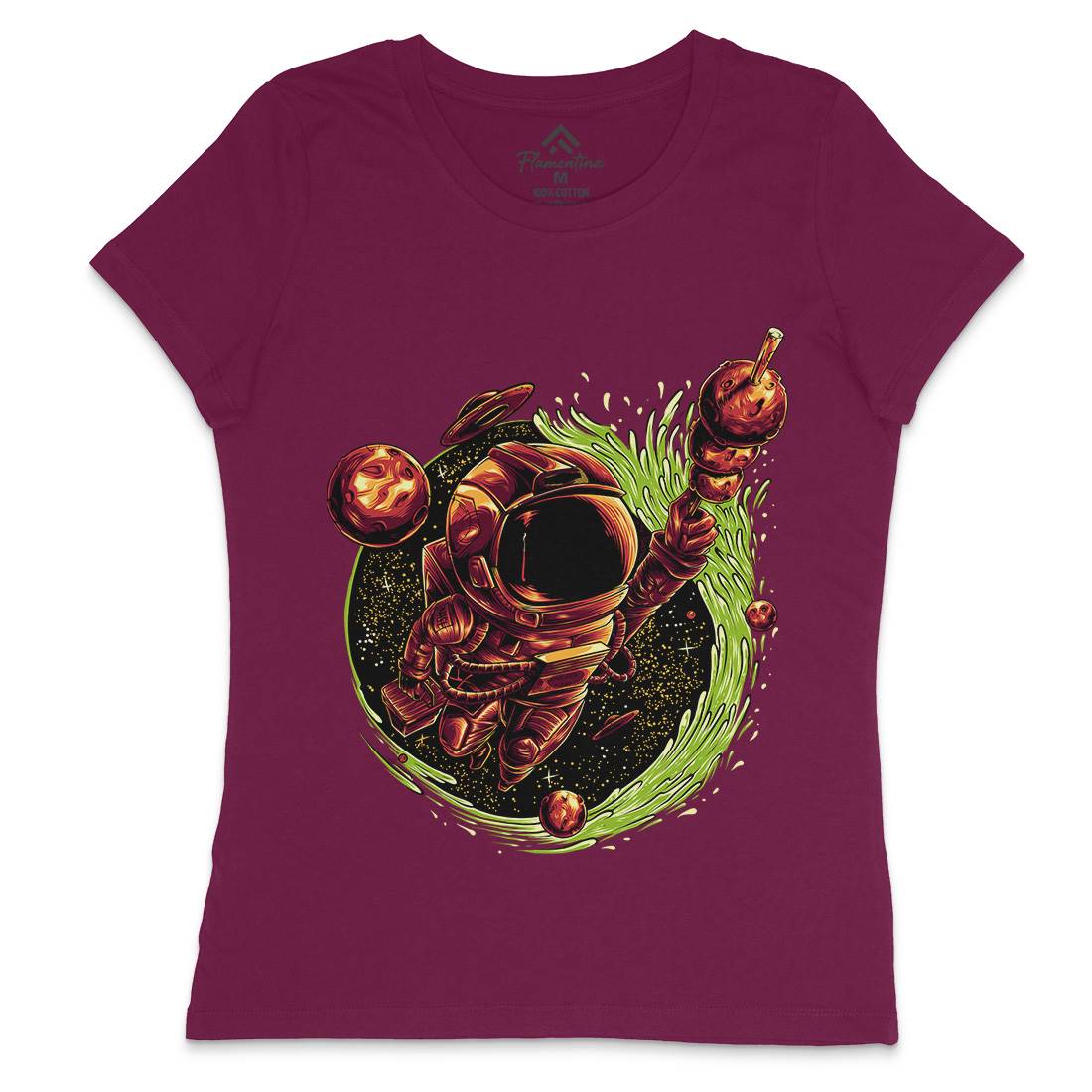 Grilled Meatball Womens Crew Neck T-Shirt Space D037