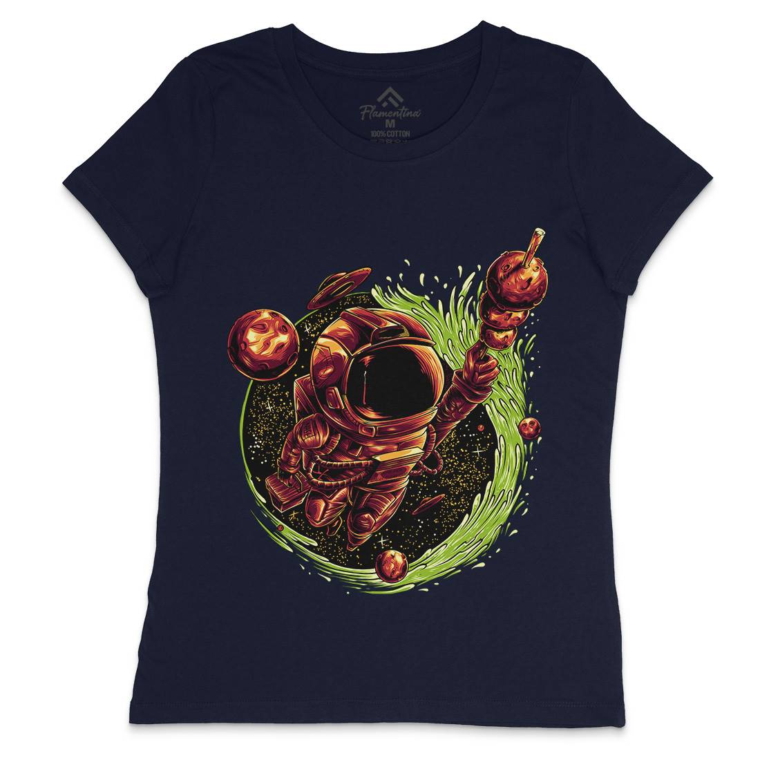 Grilled Meatball Womens Crew Neck T-Shirt Space D037
