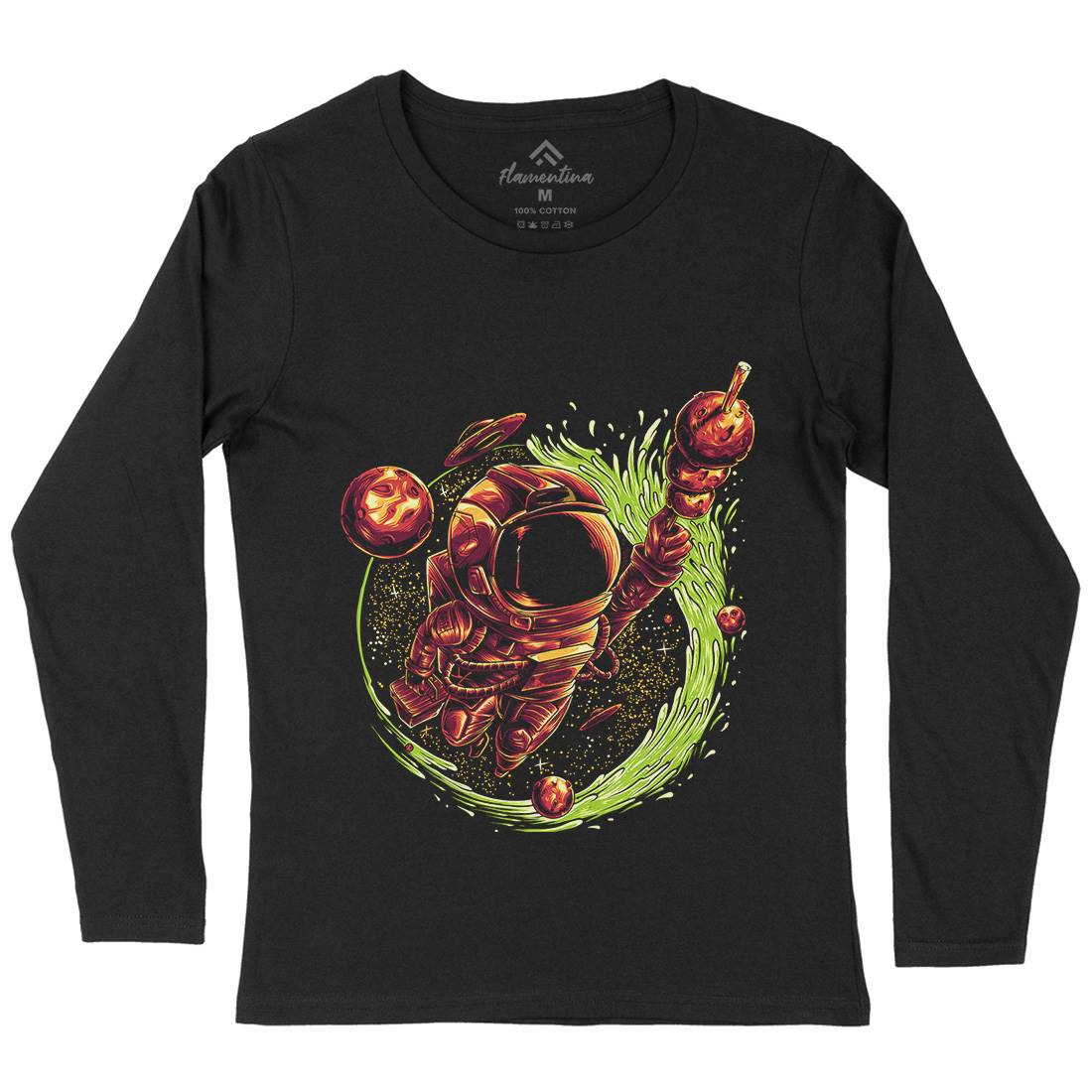 Grilled Meatball Womens Long Sleeve T-Shirt Space D037