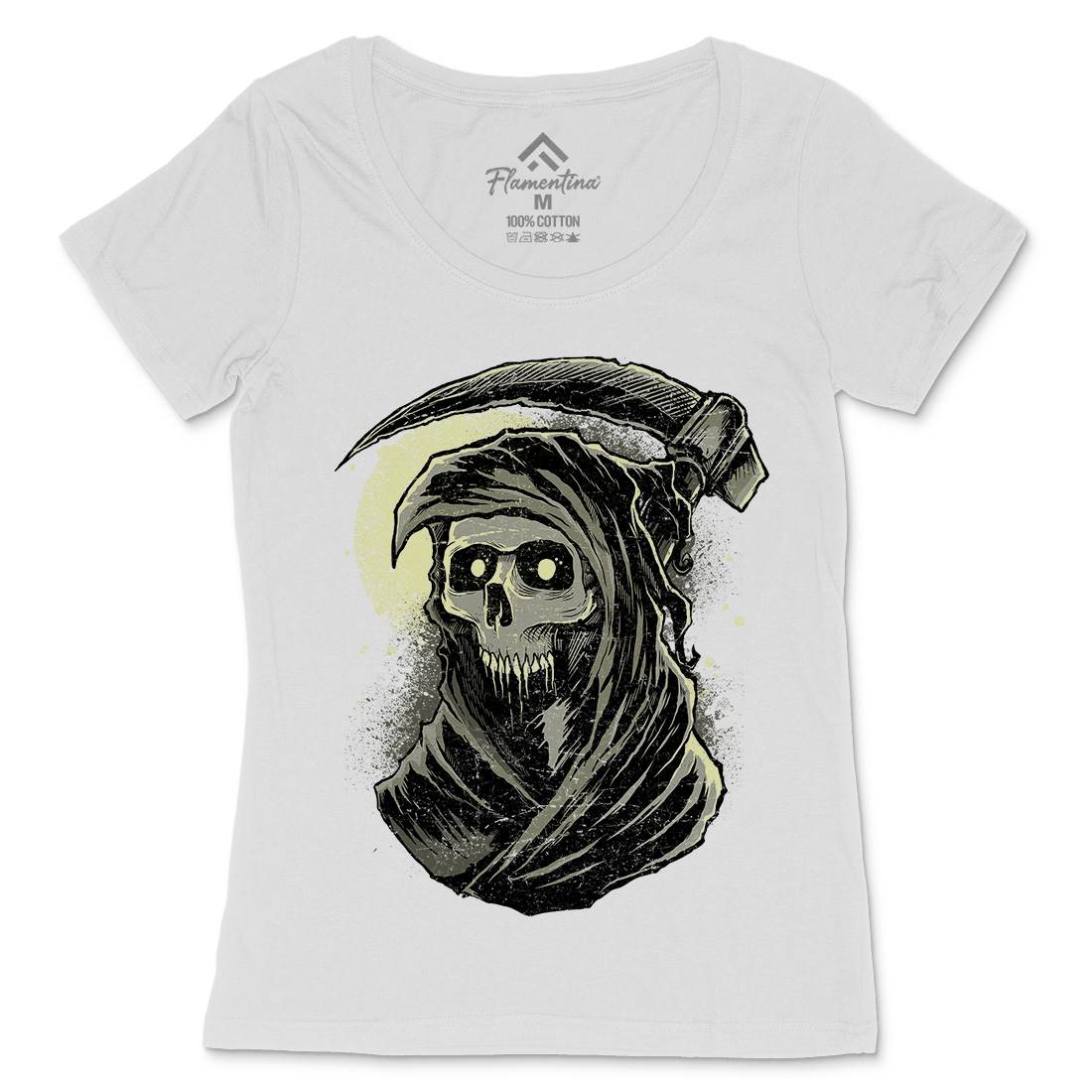 Grim Reaper Womens Scoop Neck T-Shirt Horror D039