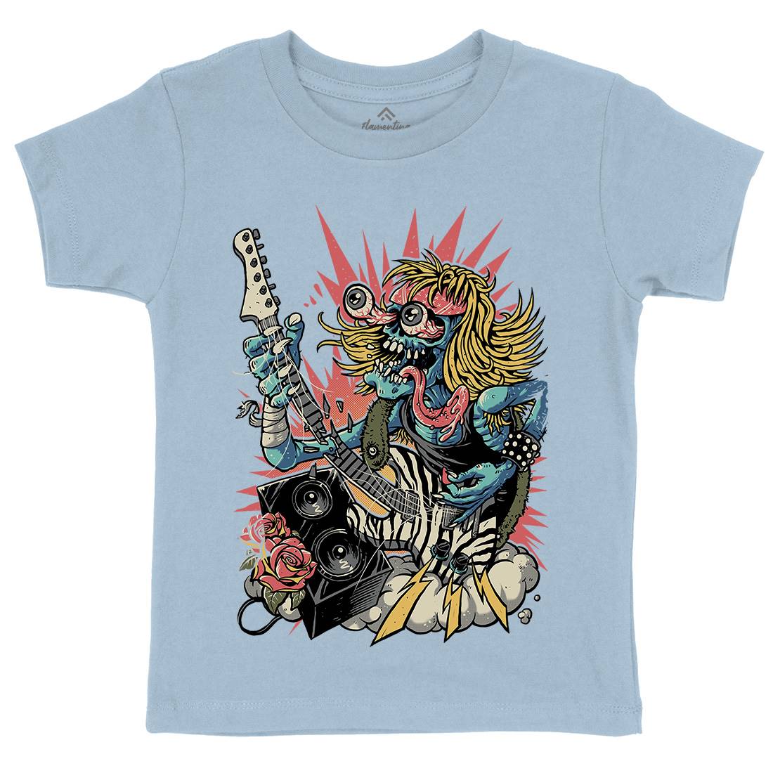 Guitar Shredder Kids Crew Neck T-Shirt Music D040