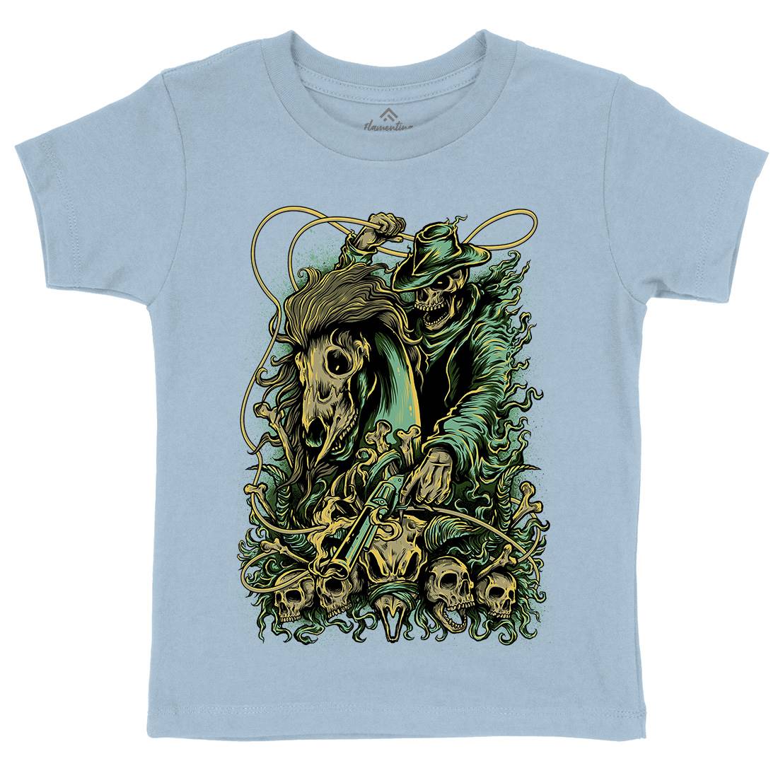 Gunslinger Kids Organic Crew Neck T-Shirt Horror D041