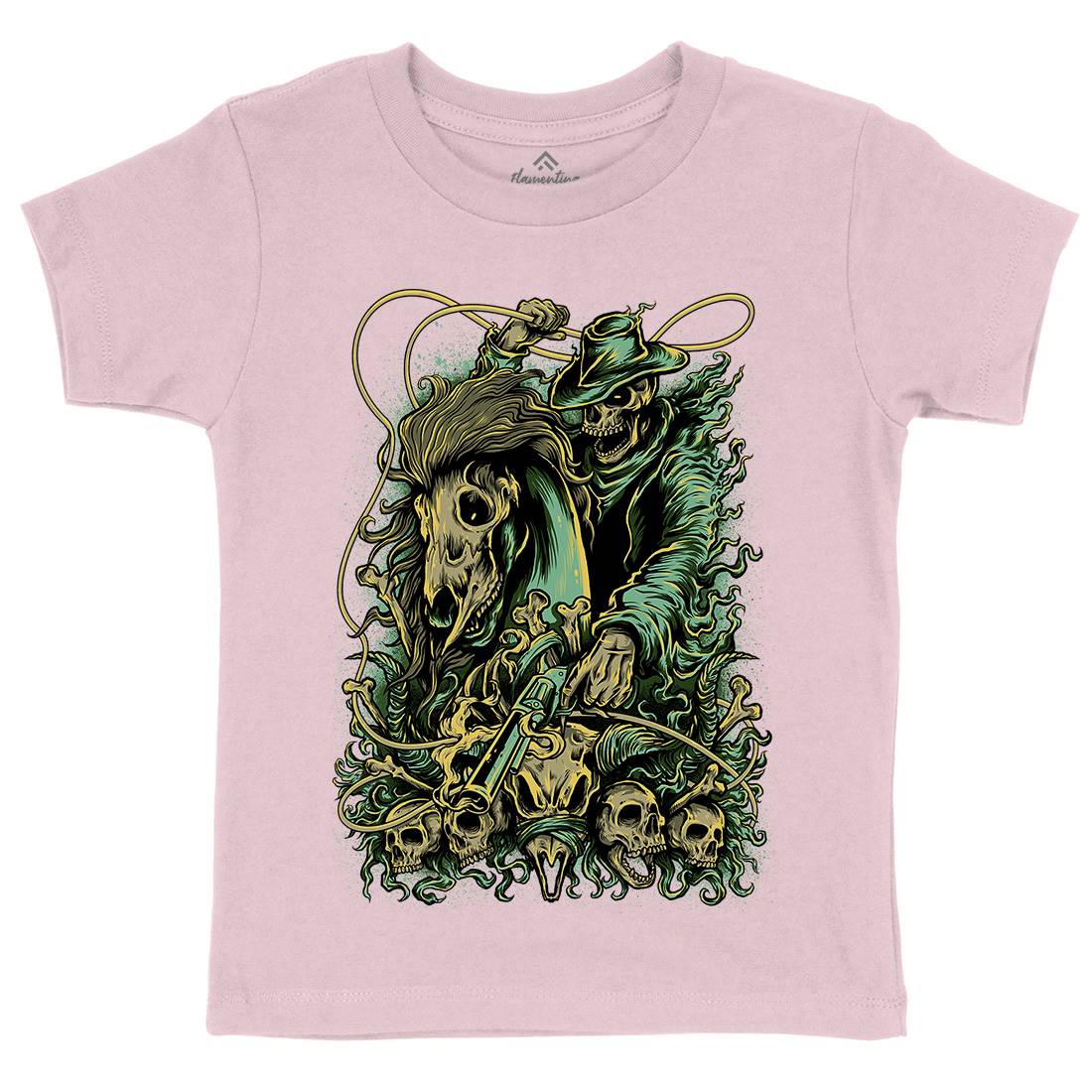Gunslinger Kids Organic Crew Neck T-Shirt Horror D041