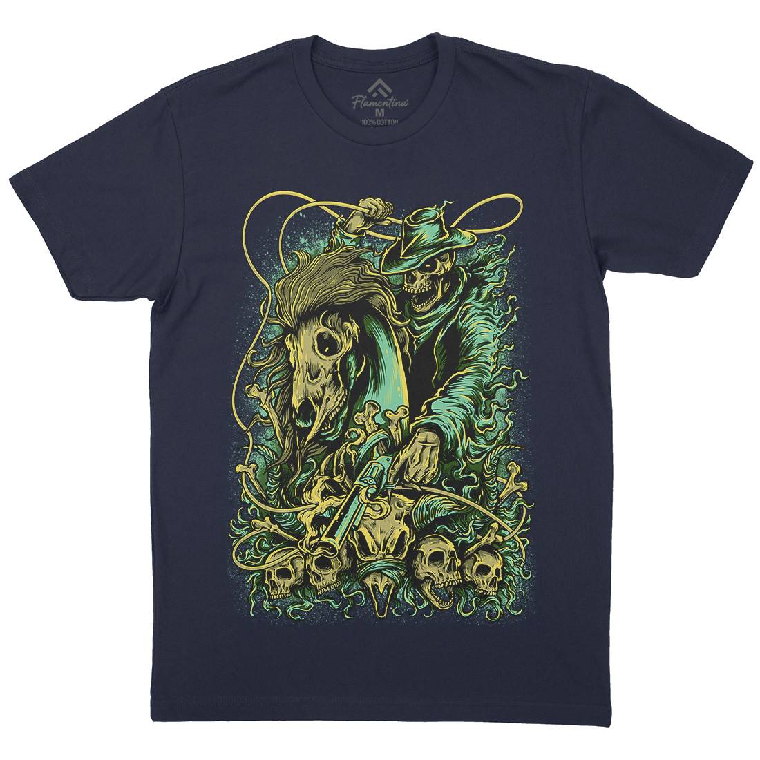 Gunslinger Mens Crew Neck T-Shirt Horror D041