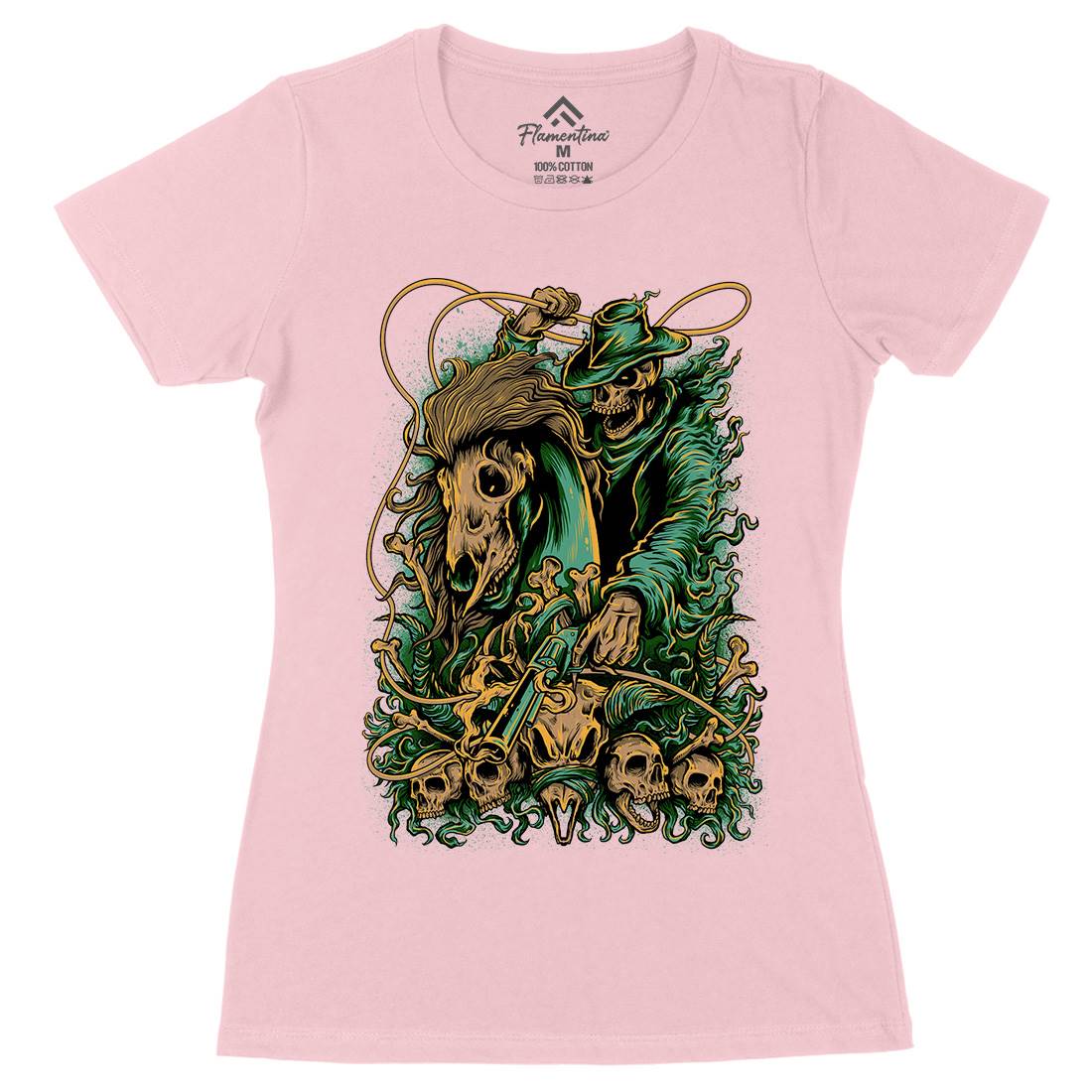Gunslinger Womens Organic Crew Neck T-Shirt Horror D041