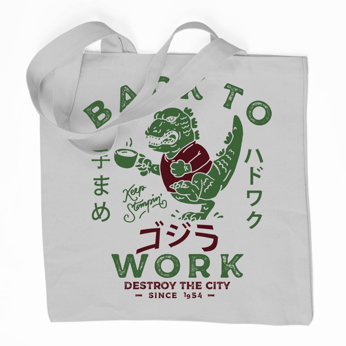 Hardwork Monster Organic Premium Cotton Tote Bag Work D042