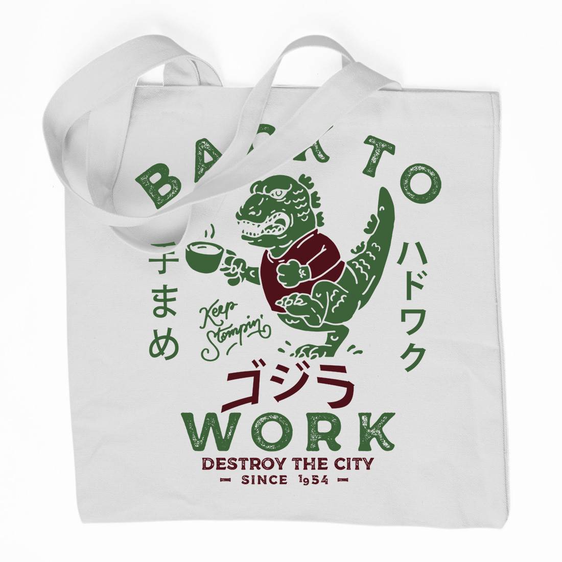Hardwork Monster Organic Premium Cotton Tote Bag Work D042