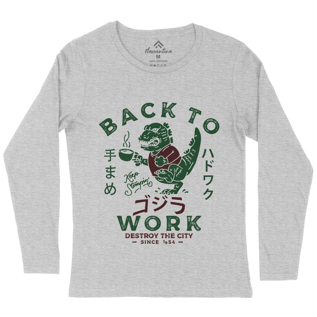 Hardwork Monster Womens Long Sleeve T-Shirt Work D042