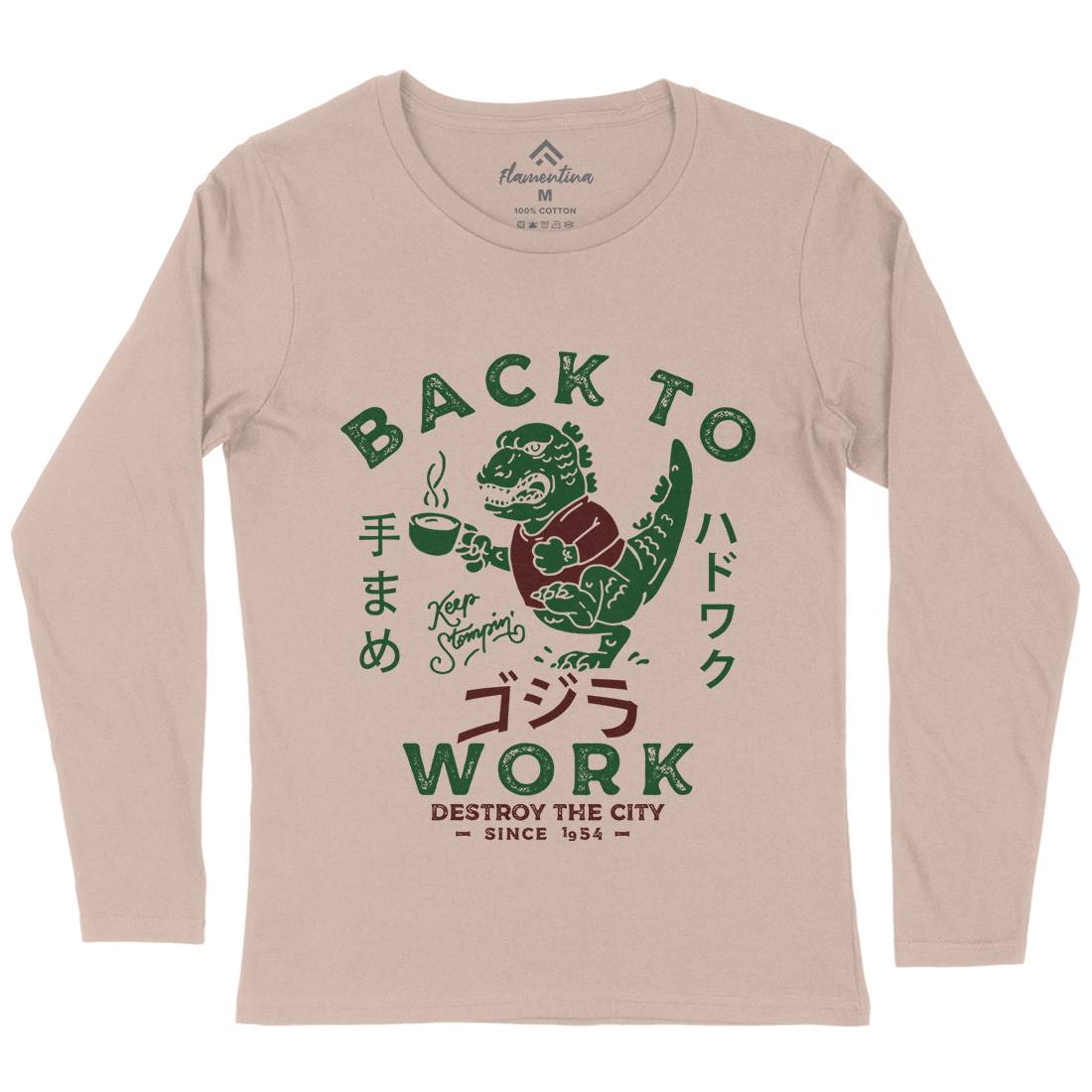 Hardwork Monster Womens Long Sleeve T-Shirt Work D042