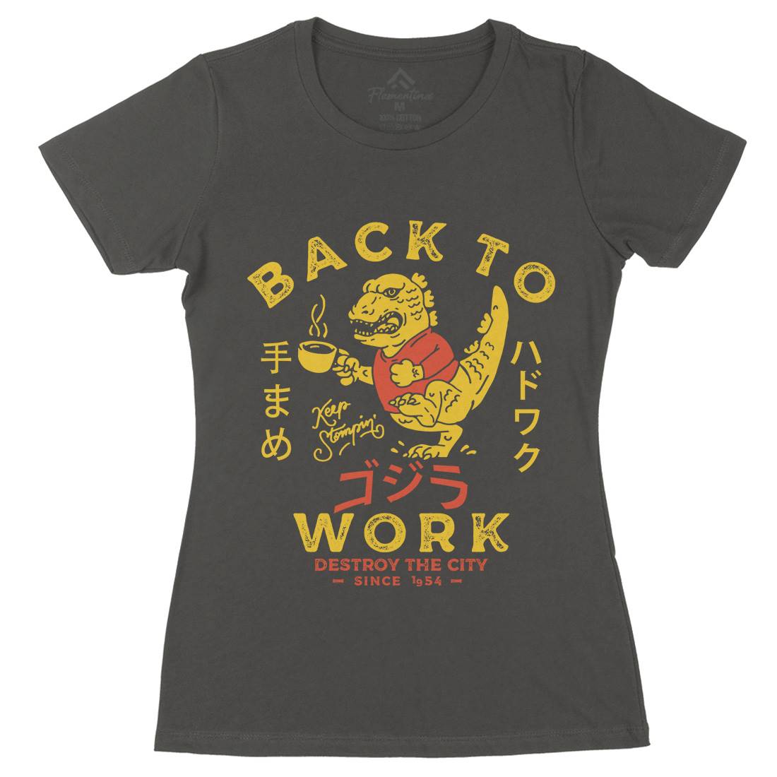 Hardwork Monster Womens Organic Crew Neck T-Shirt Work D042