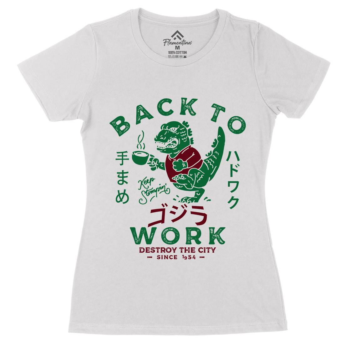 Hardwork Monster Womens Organic Crew Neck T-Shirt Work D042