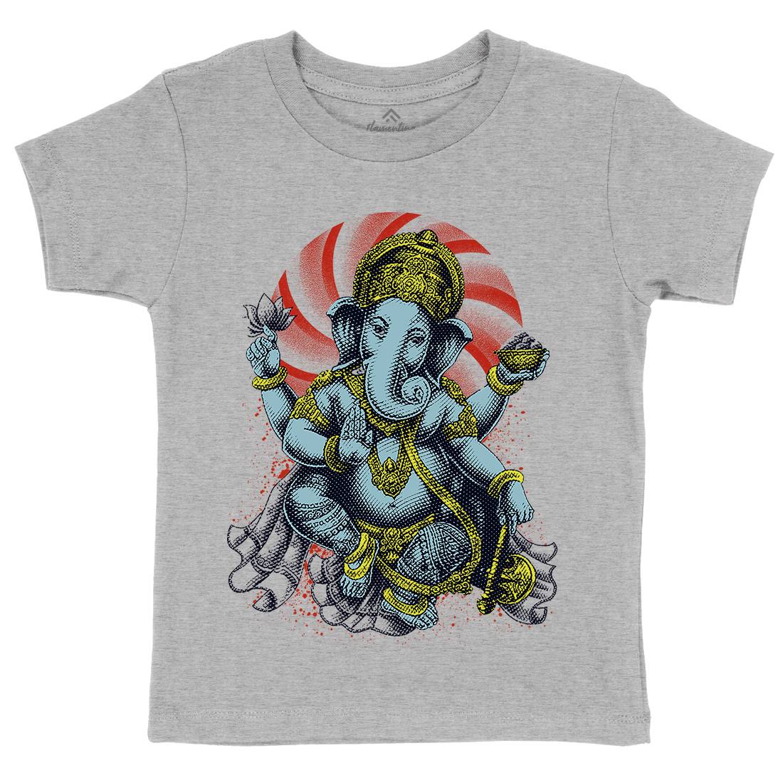 Hindu Goddess Kids Organic Crew Neck T-Shirt Asian D043